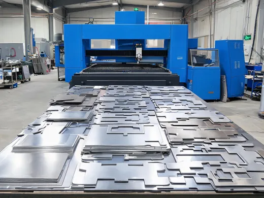 Sheet metal fabrication parts produced by laser cutting