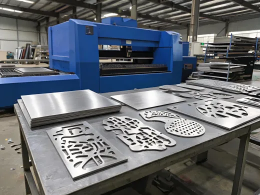 Signage panels and architectural metal cut with laser equipment
