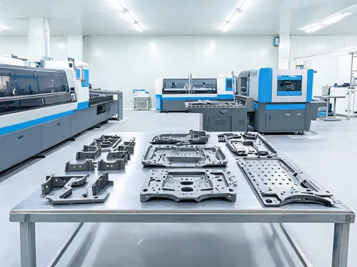 Automotive brackets and chassis parts after laser cutting